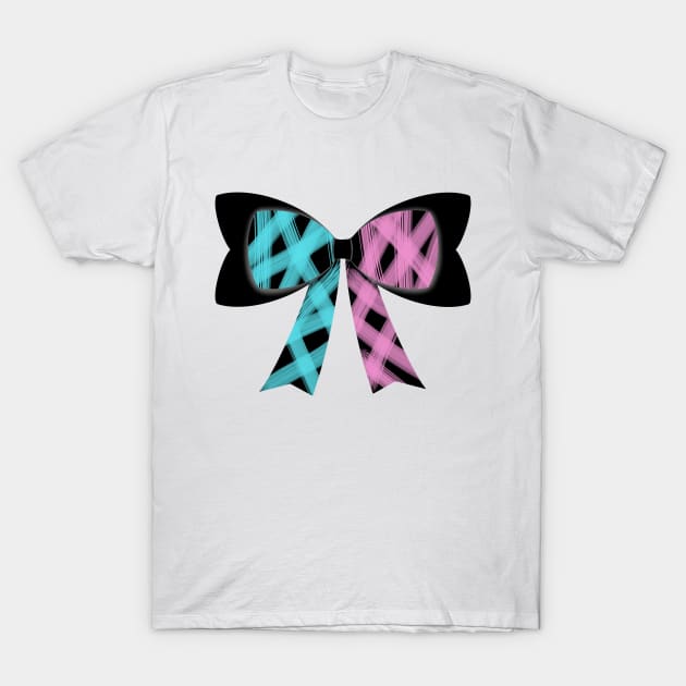 Pink/blue streak bow T-Shirt by tothemoons